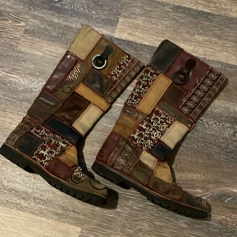 Mixed leather patch work patterned beauties.